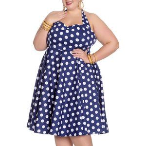 Hell Bunny Mariam Swing Dress in Navy